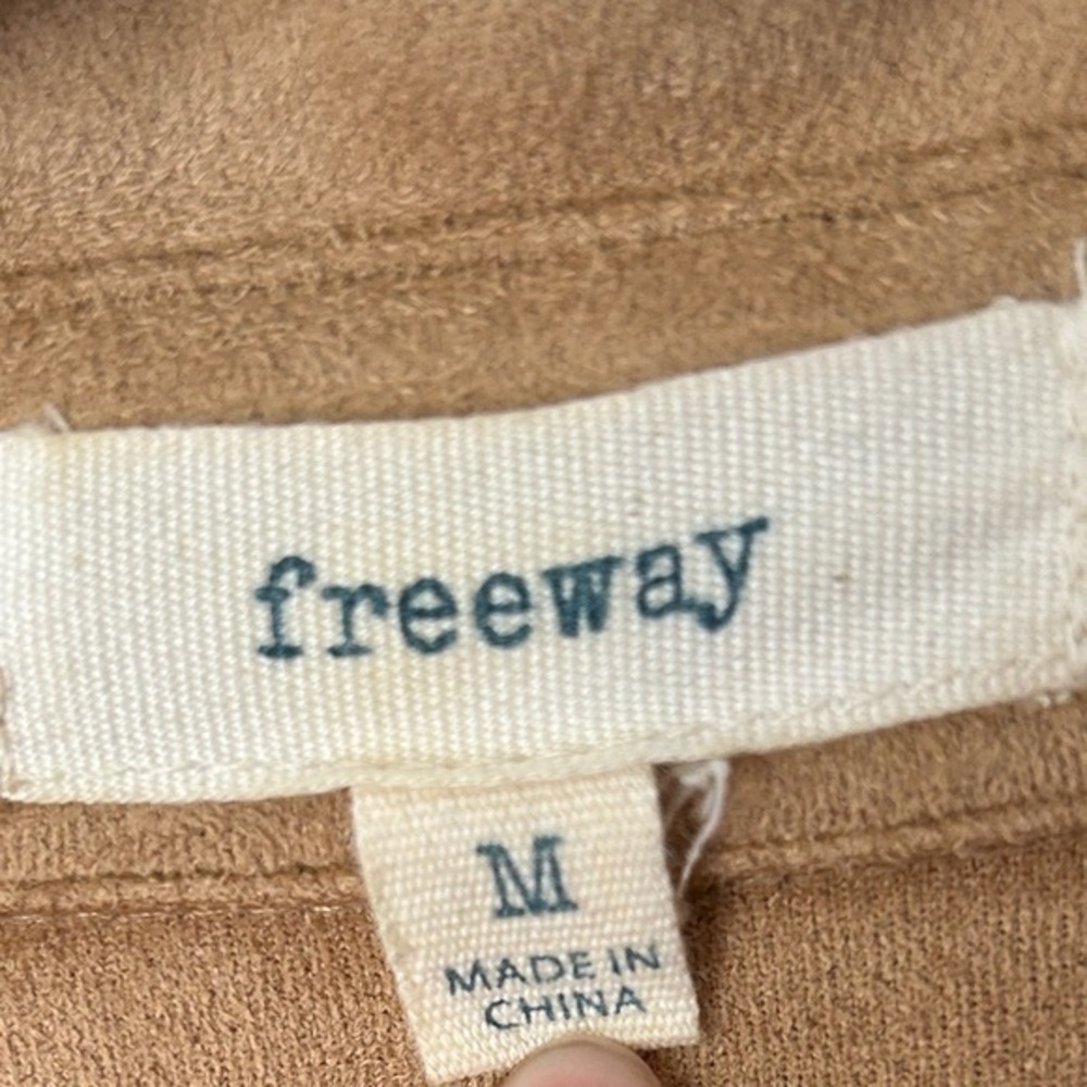 Freeway Tan Suede Button-Up Jacket - Picture 3 of 8